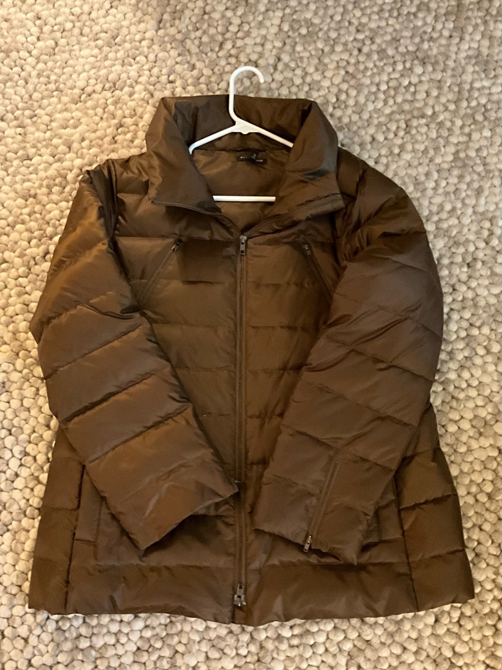 Eileen Fisher Nylon Coat- Coffee Brown- L-NWOT